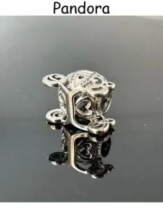 Pandora Disney Cinderella Pumpkin Carriage 925 Ale with CZ Charm - Picture 3 of 5